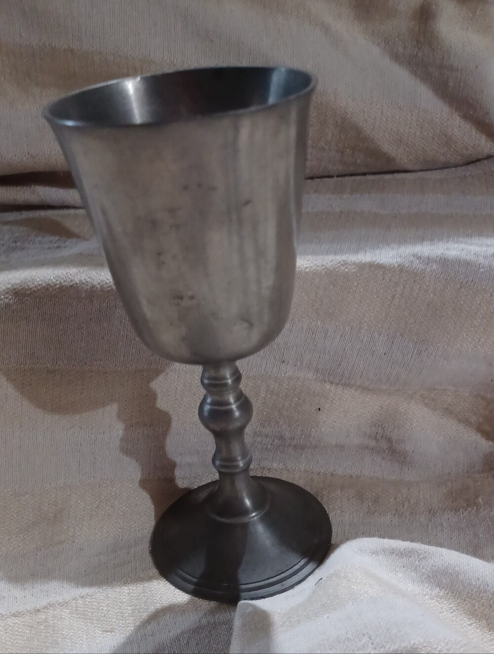 Classic Pewter- Tone Metal Goblet in Gunmetal Finish